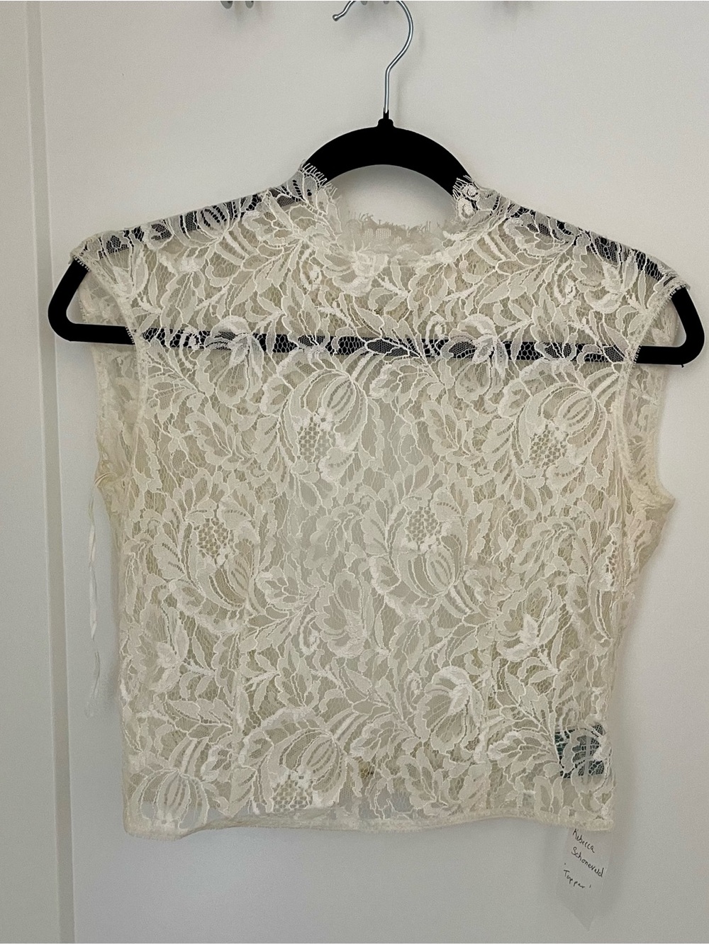 Rebecca Schoneveld BRIDAL Cream Lace Sleeveless Mockneck Topper